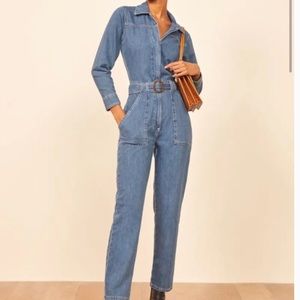 Reformation Rex Boiler Denim Jumpsuit Size 10
